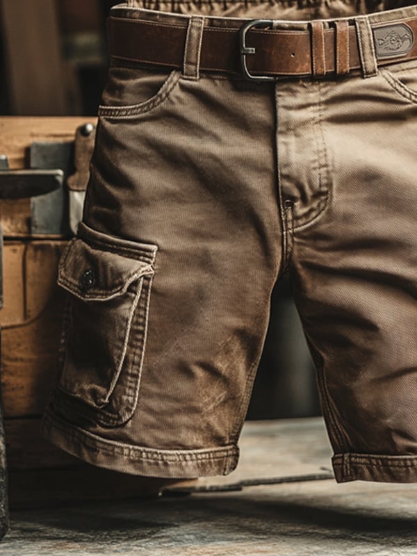 ROMAN | Pantalones cortos cargo de estilo retro con múltiples bolsillos