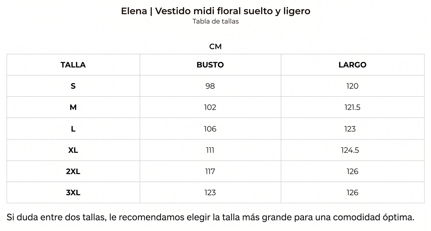 Elena | Vestido midi floral suelto y ligero
