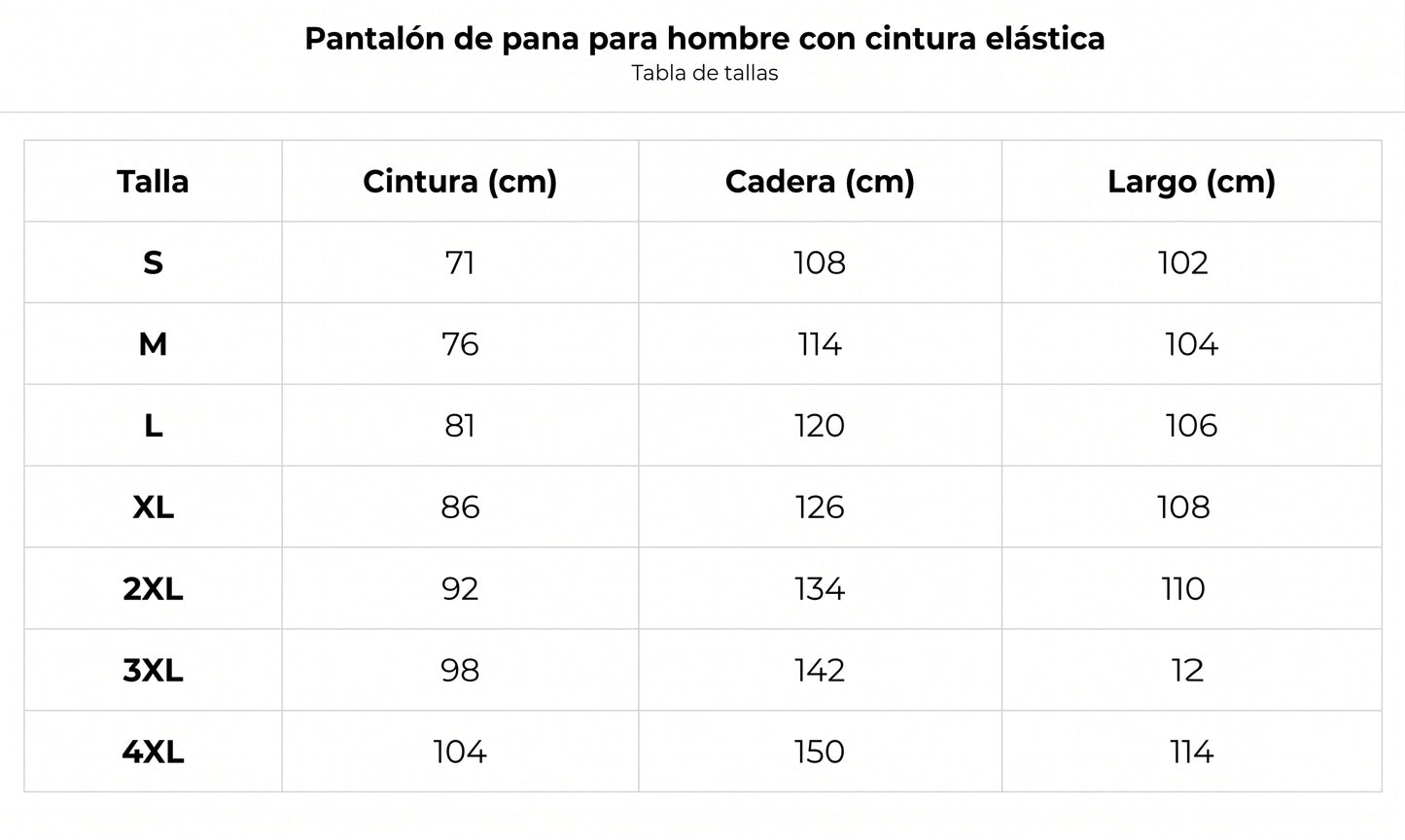 Pantalones de pana para hombre con cintura elástica