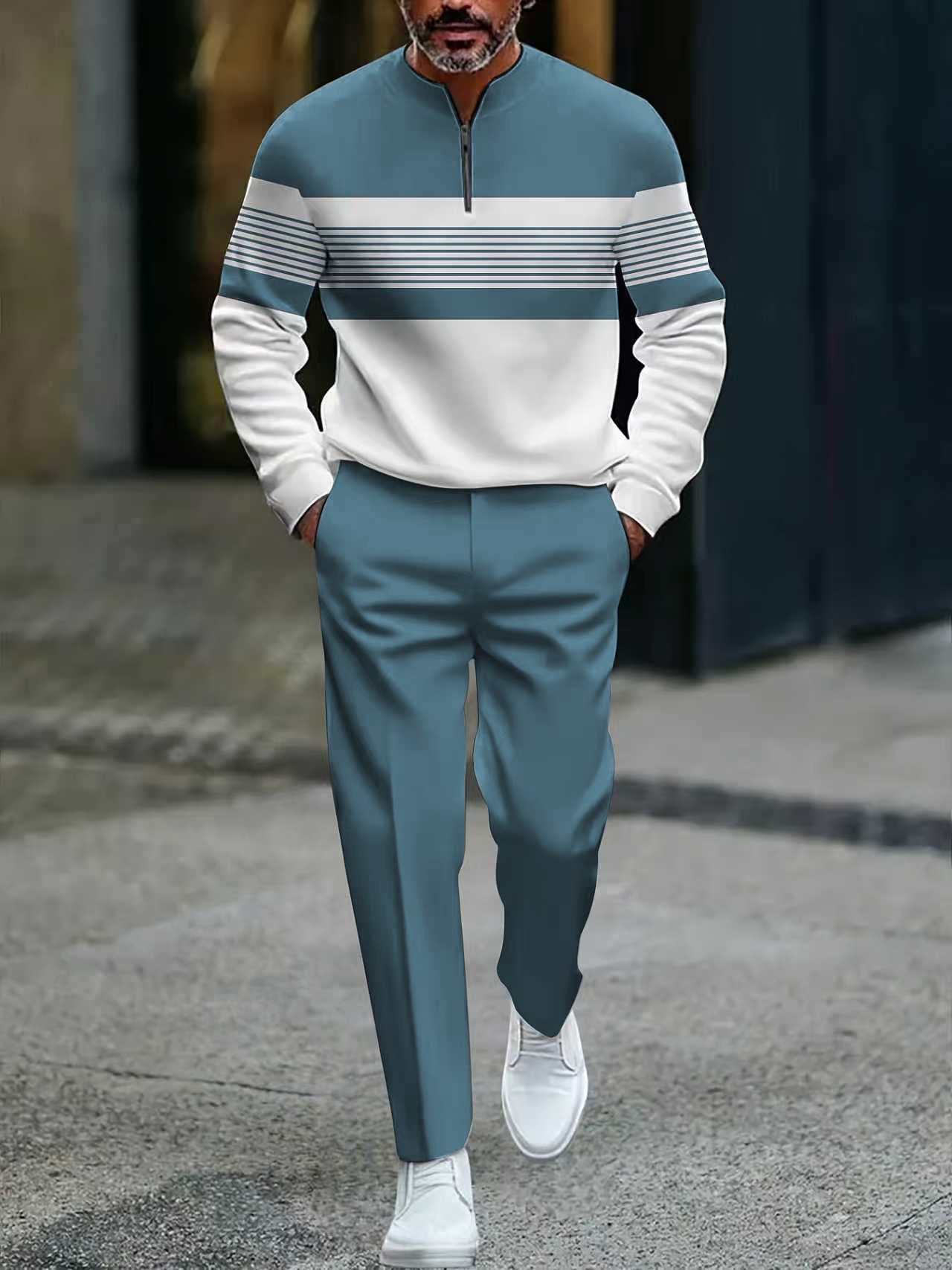 Conjunto para hombre con estampado gráfico: jersey y pantalón