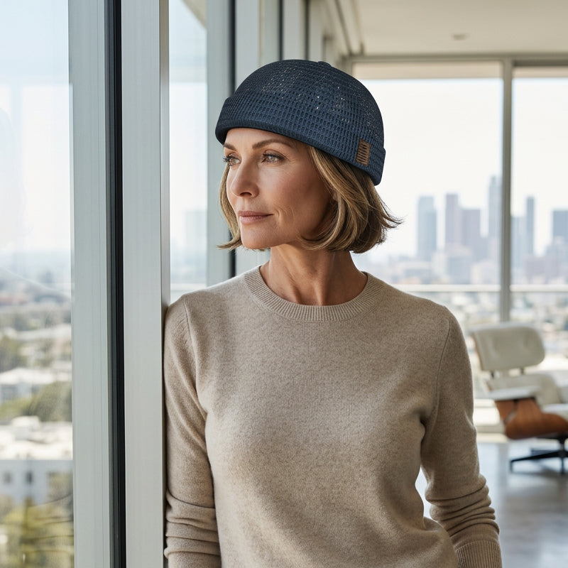 Gorra ligera de malla transpirable sin visera