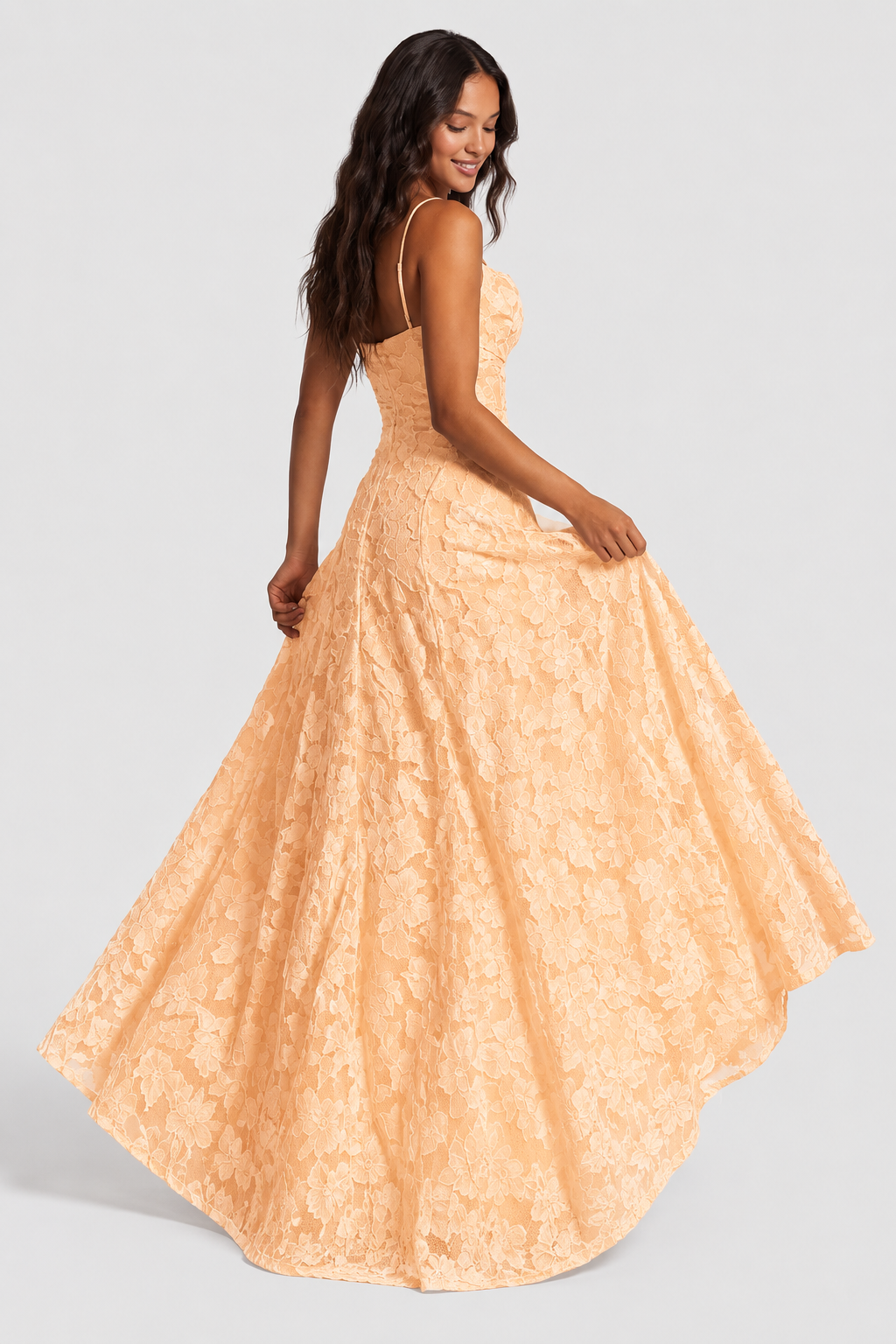Sofía - Vestido Largo de Encaje Floral