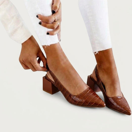 Liza | Zapato destalonado con tacón de bloque y soporte ergonómico