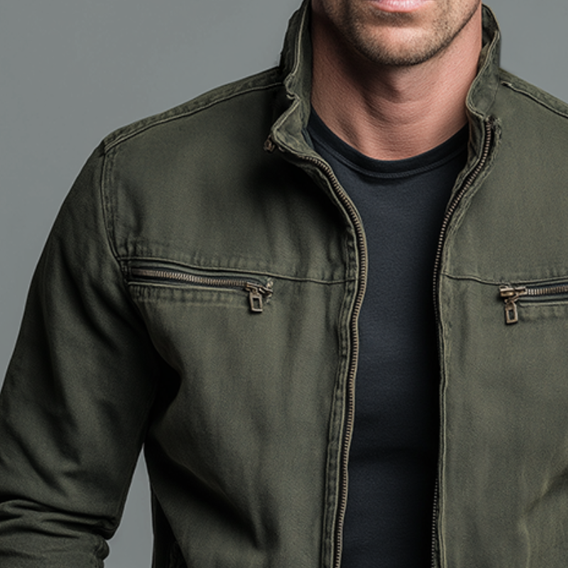 LOUIS™ | Chaqueta vintage de algodón con cremallera