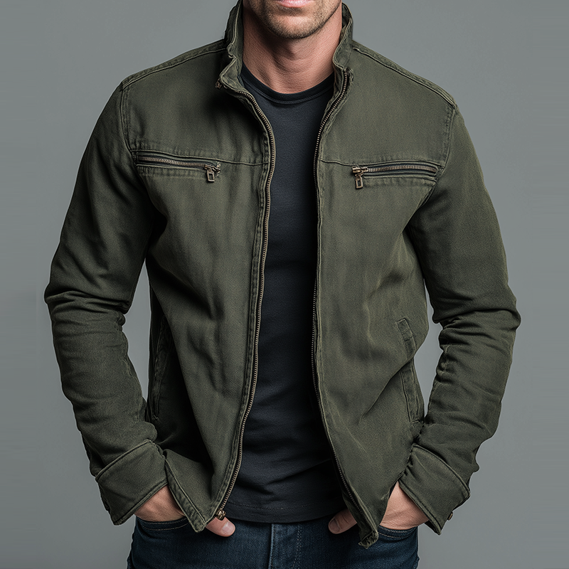 LOUIS™ | Chaqueta vintage de algodón con cremallera
