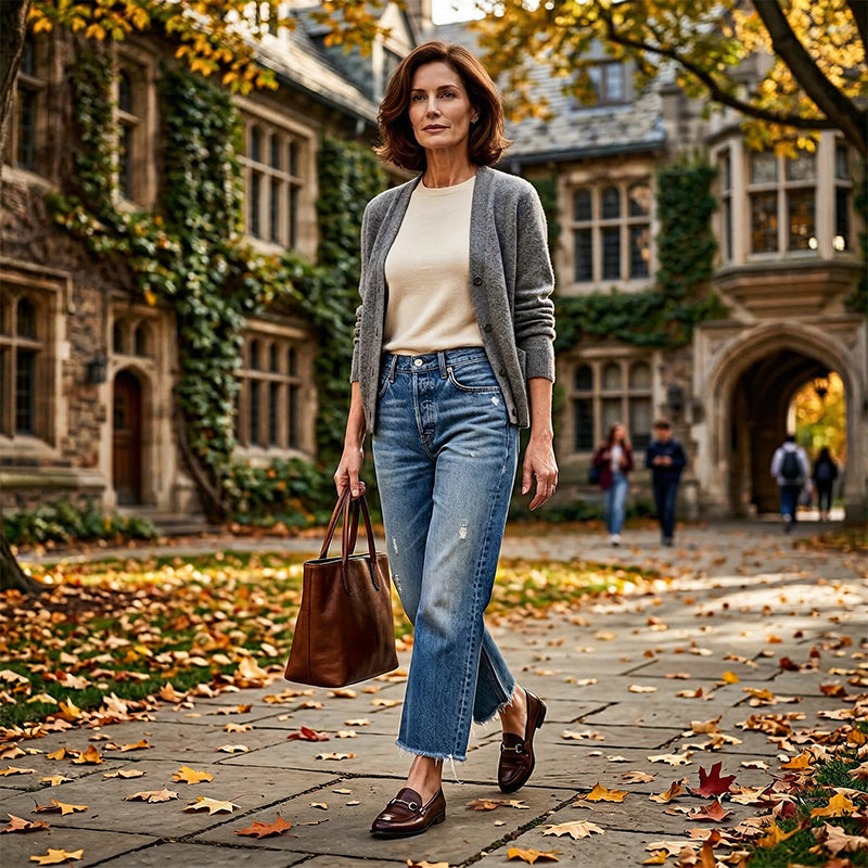 Vaqueros retro rectos y cropped para mujer