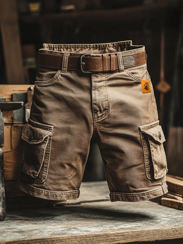 ROMAN | Pantalones cortos cargo de estilo retro con múltiples bolsillos