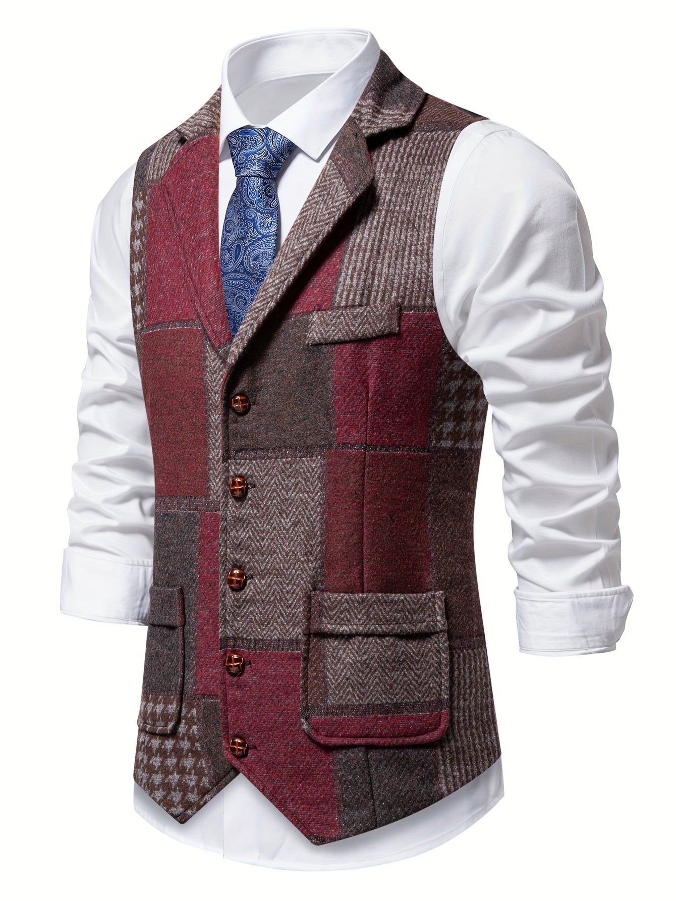 Sommerfeld | Chaleco de tweed con diseño en espiga para hombre