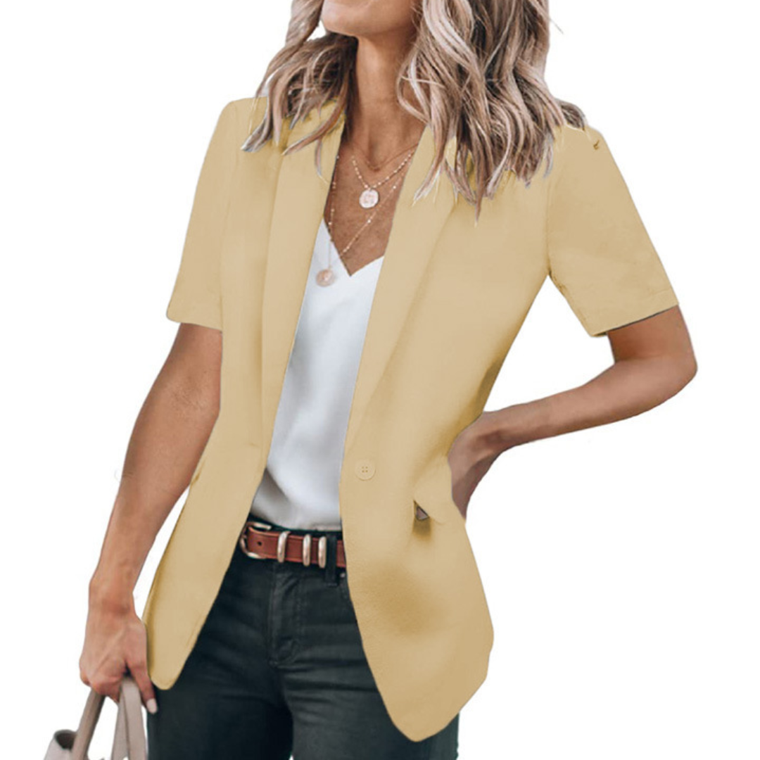 LISANNE™ – Blazer informal de estilo americano, de manga corta y acabado pulido