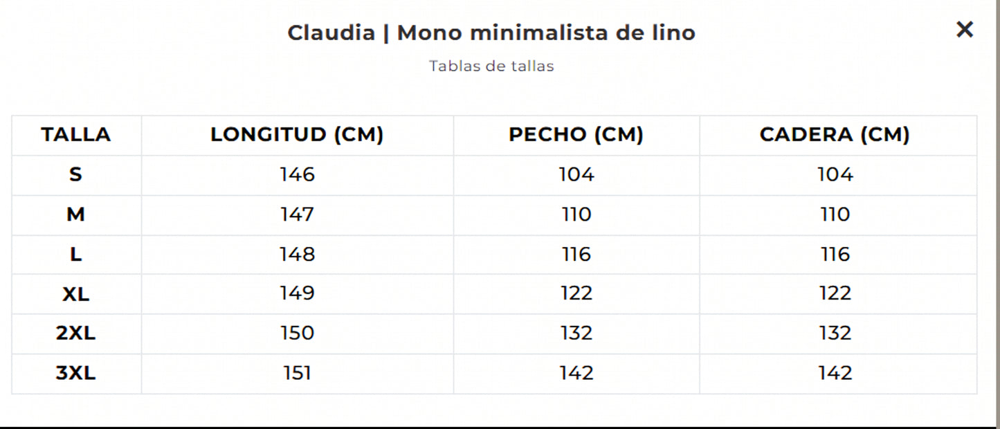 Claudia | Mono minimalista de lino