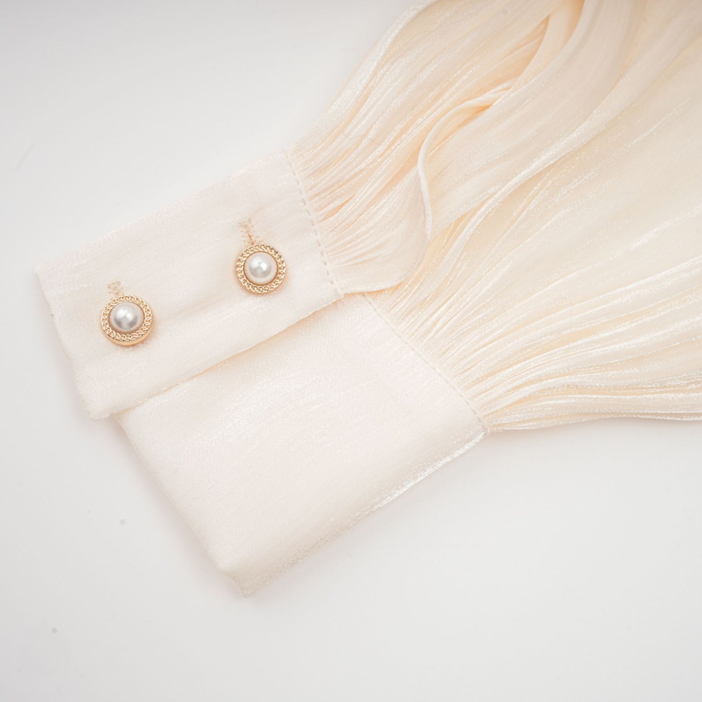 Mini vestido con volantes y pliegues neutro Eugénia