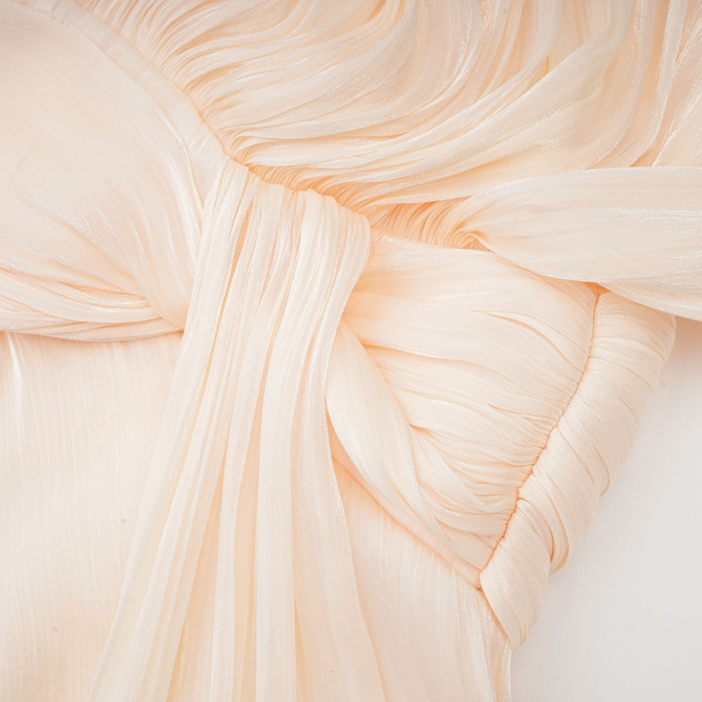 Mini vestido con volantes y pliegues neutro Eugénia