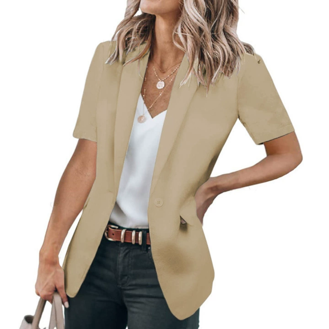 LISANNE™ – Blazer informal de estilo americano, de manga corta y acabado pulido