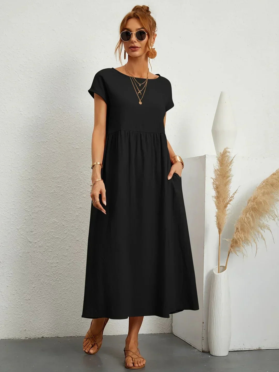 Gabriela™ — Vestido midi fluido de elegancia atemporal