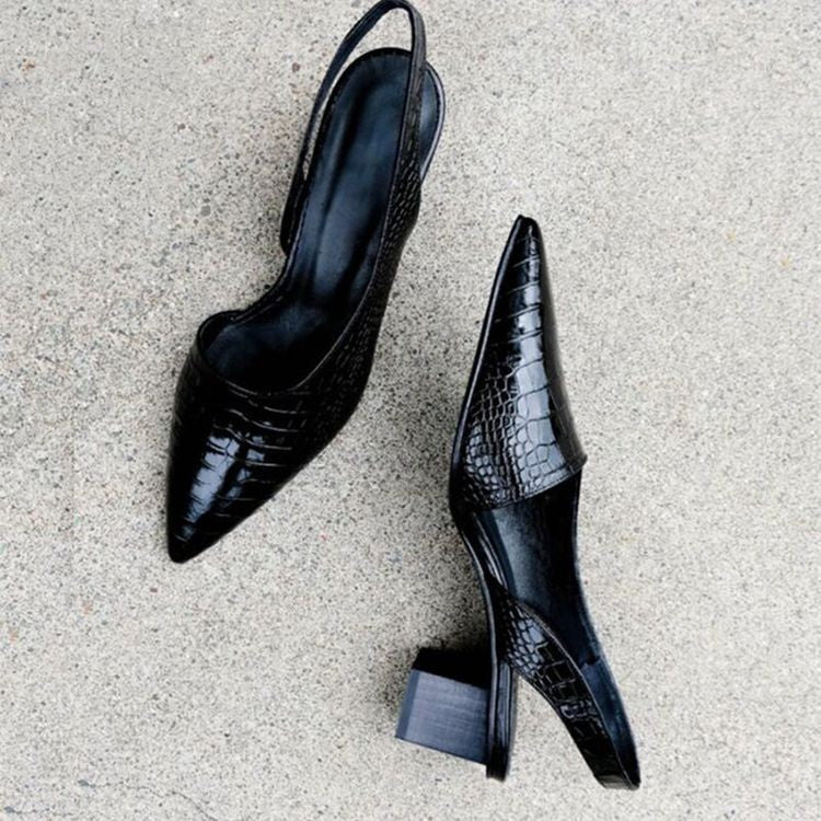 Liza | Zapato destalonado con tacón de bloque y soporte ergonómico
