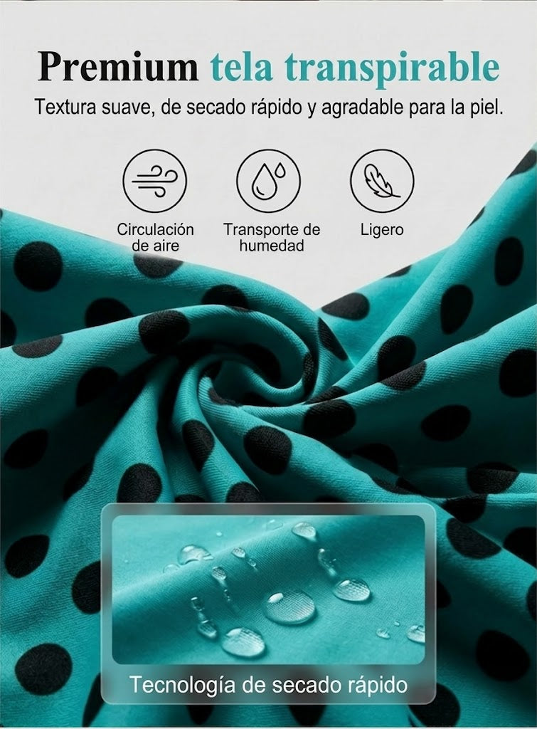🏖️ Verano caluroso – 50 % DE DESCUENTO 👙 Conjunto de bikini de dos piezas para mujer con lunares