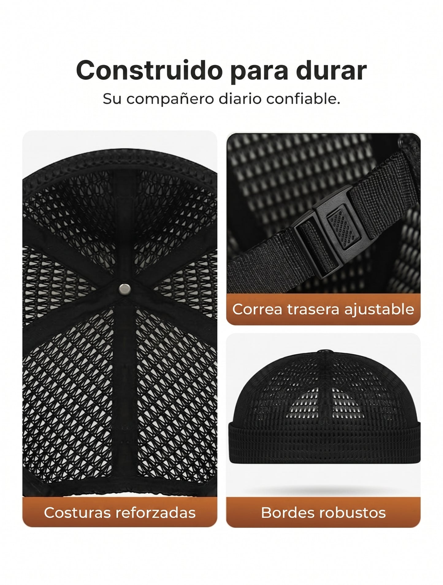 Gorra ligera de malla transpirable sin visera