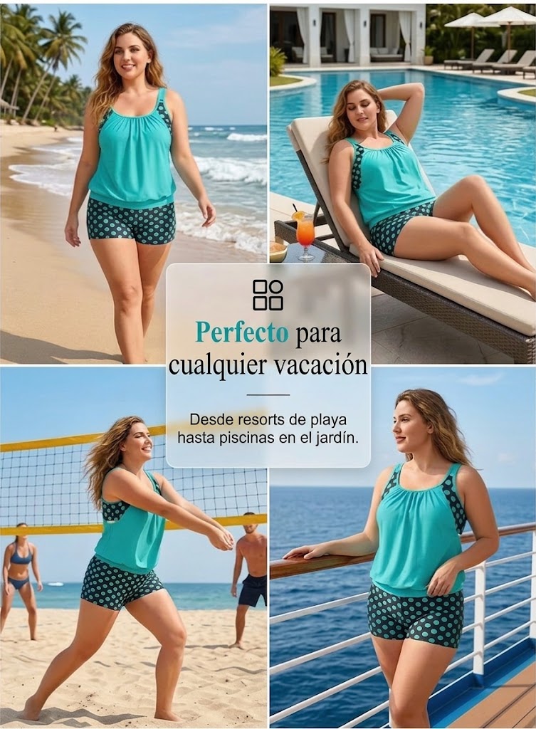 🏖️ Verano caluroso – 50 % DE DESCUENTO 👙 Conjunto de bikini de dos piezas para mujer con lunares