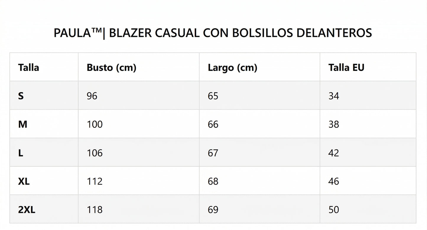 PAULA™| BLAZER CASUAL CON BOLSILLOS DELANTEROS