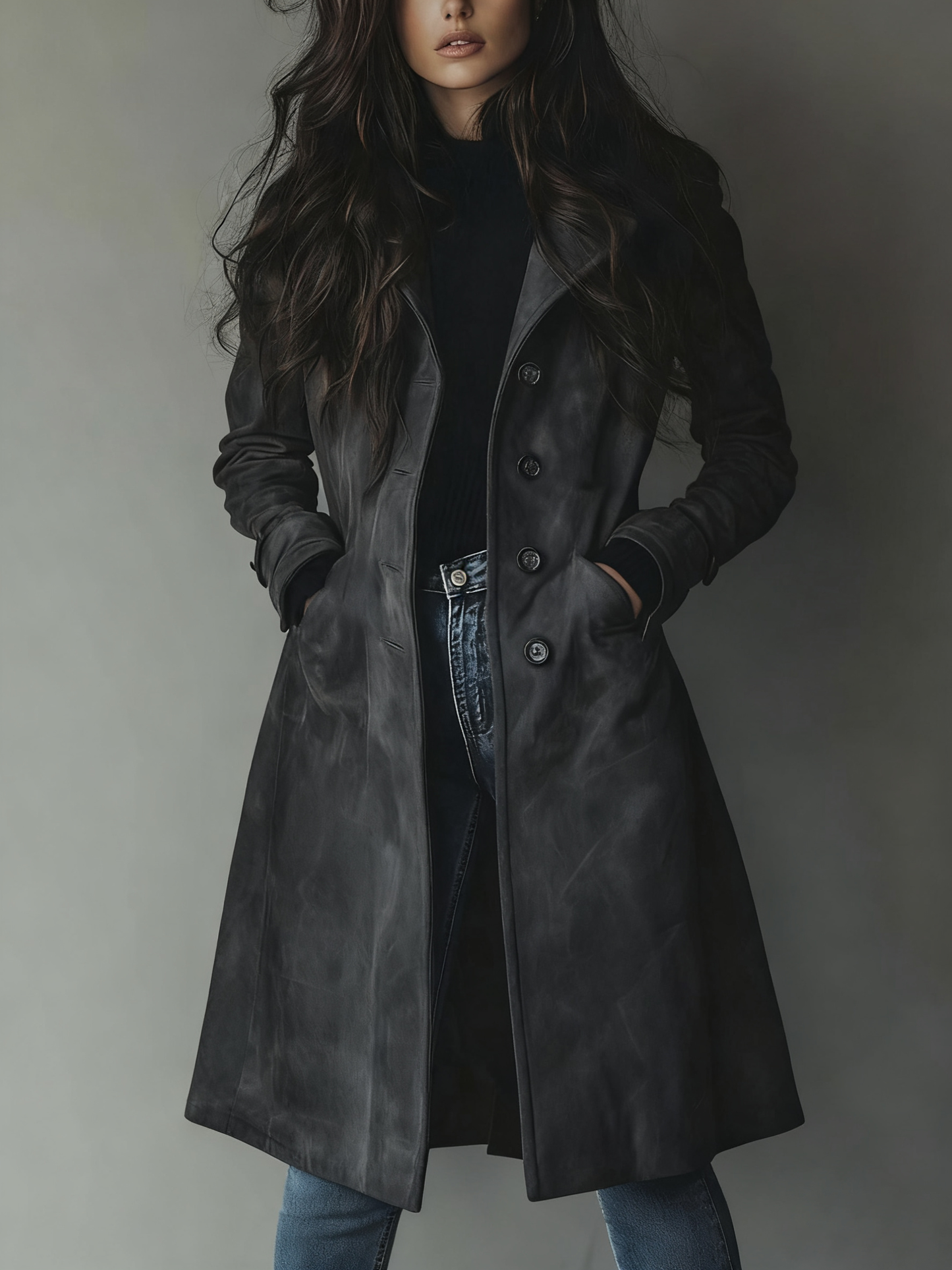 Gabardina vintage de ante