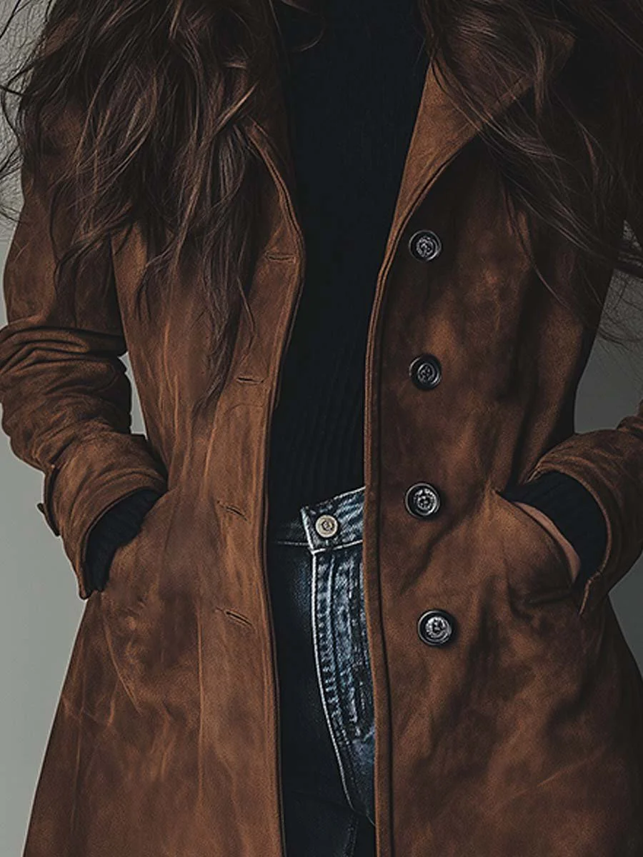 Gabardina vintage de ante