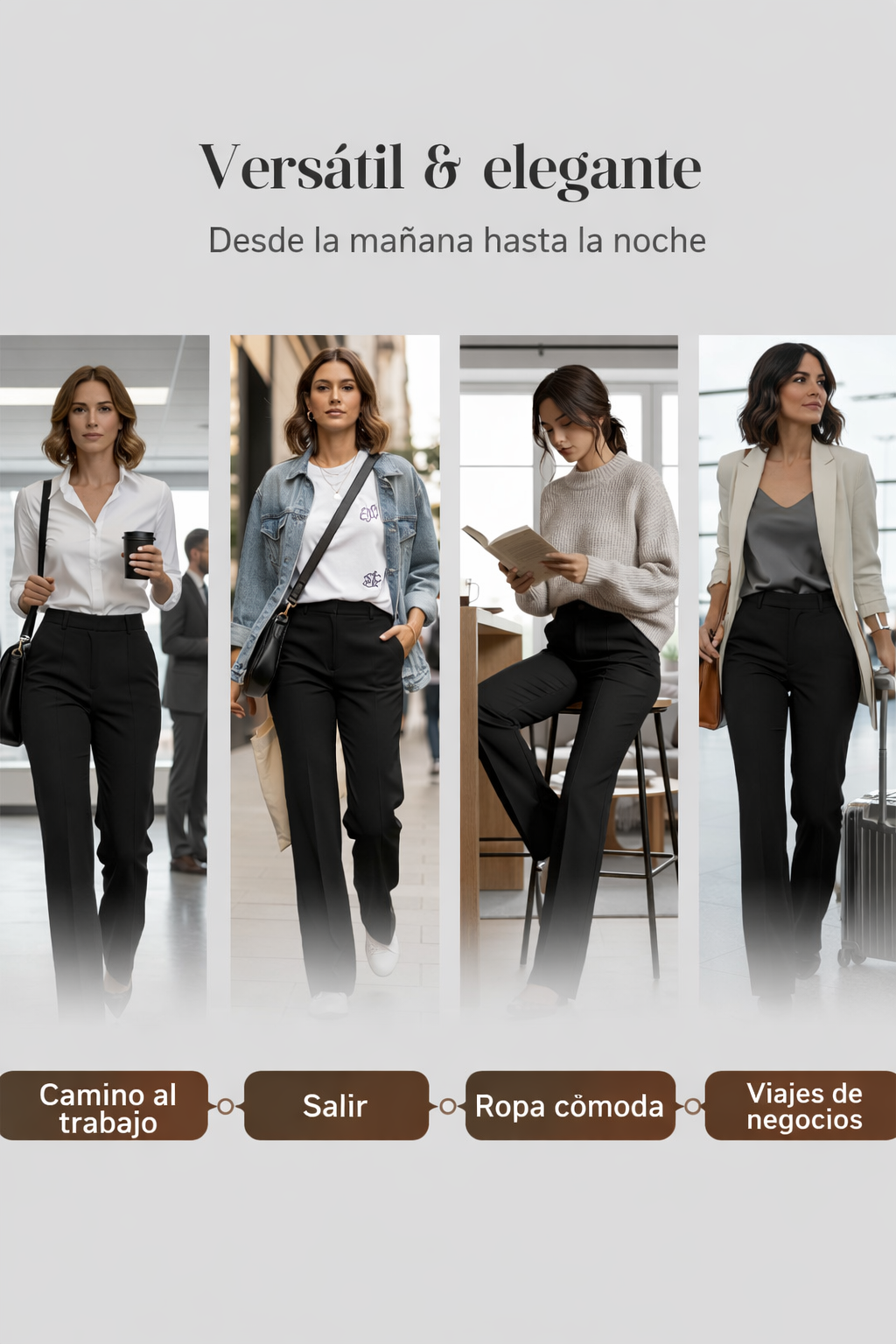 ⌛ Solo quedan 3 días: ¡50 % de descuento! ⏰Pantalones de traje de mujer de cintura alta