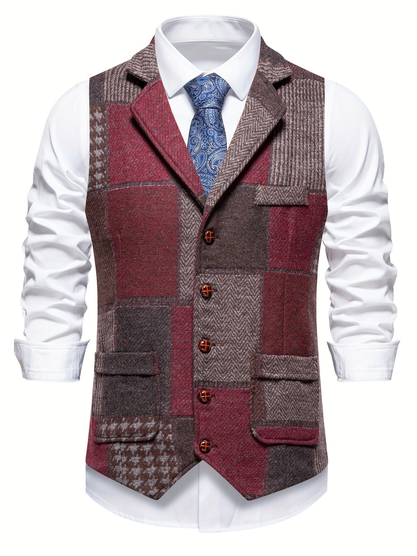 Sommerfeld | Chaleco de tweed con diseño en espiga para hombre