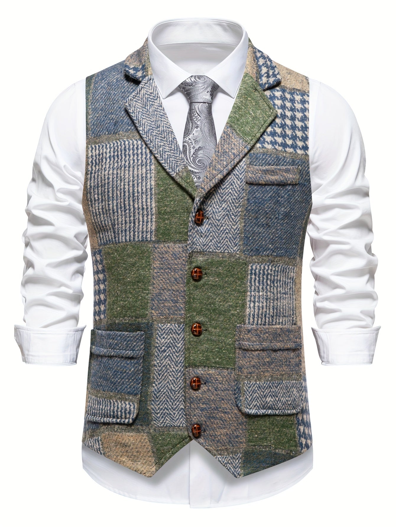 Sommerfeld | Chaleco de tweed con diseño en espiga para hombre