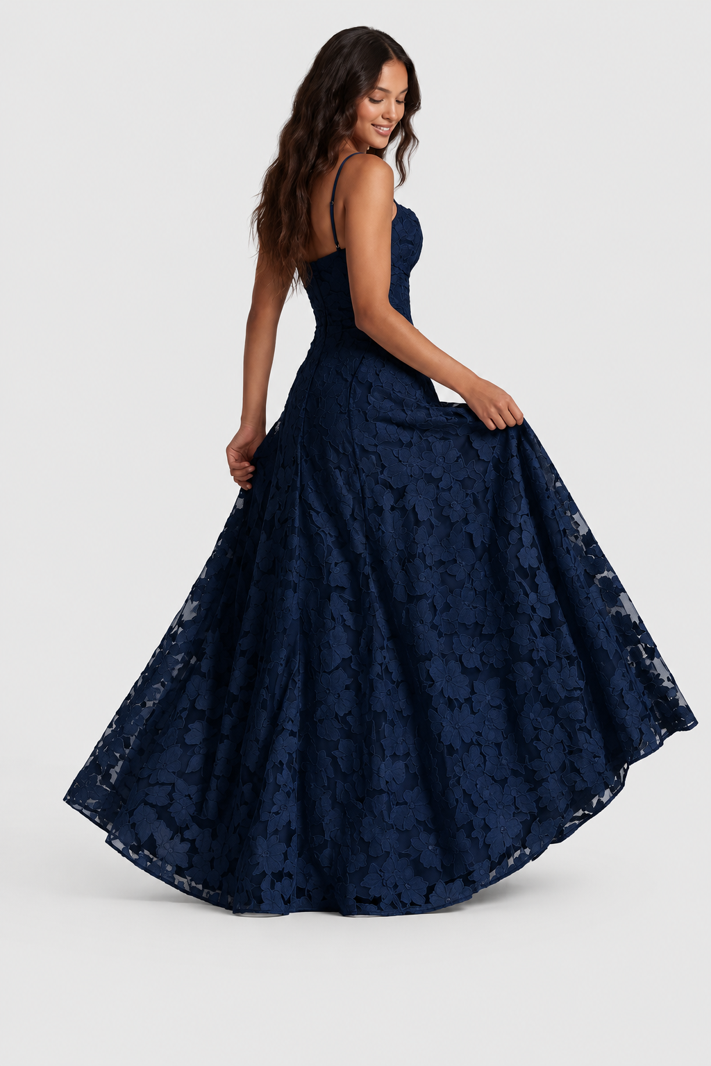 Sofía - Vestido Largo de Encaje Floral