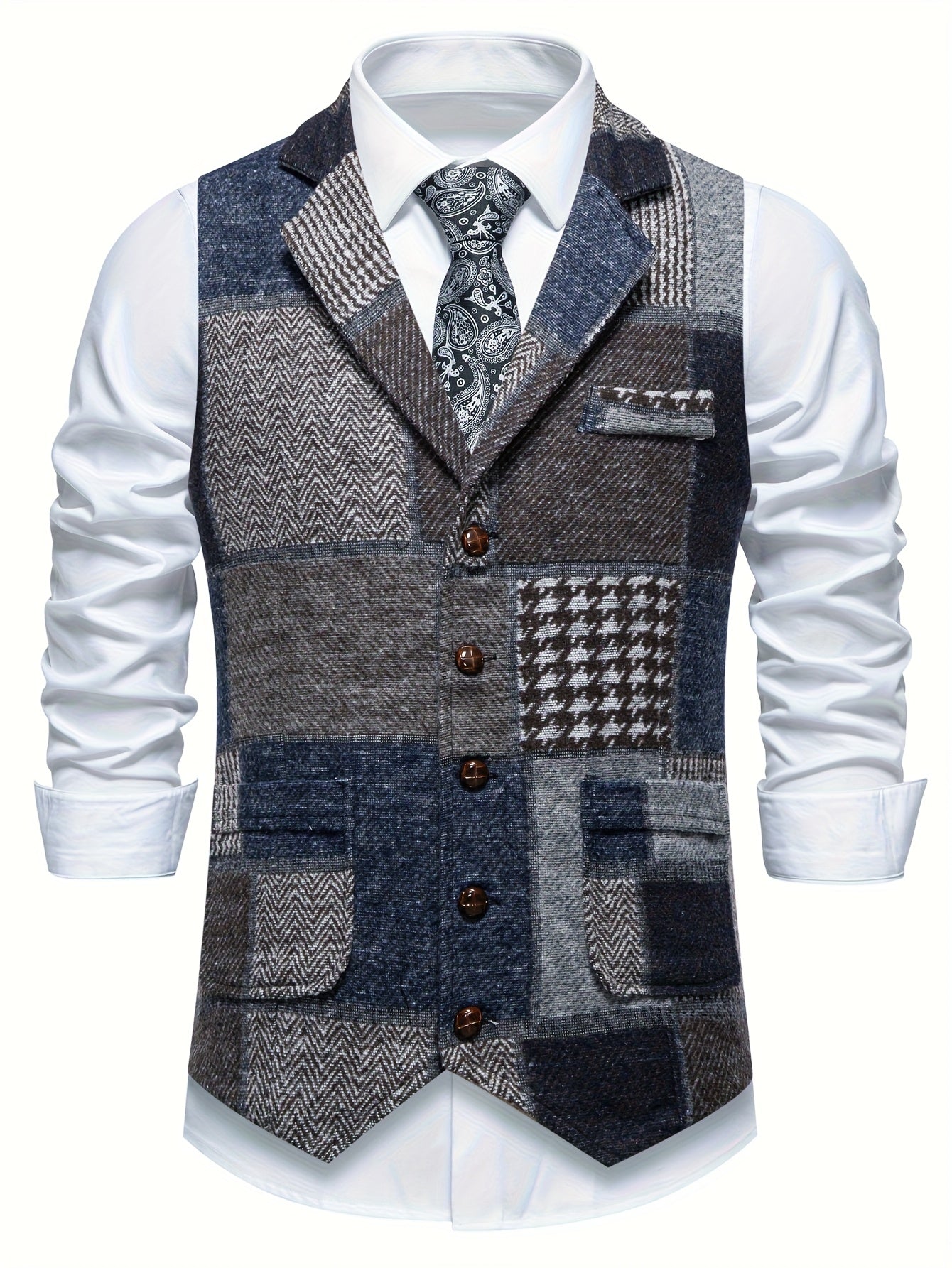 Sommerfeld | Chaleco de tweed con diseño en espiga para hombre