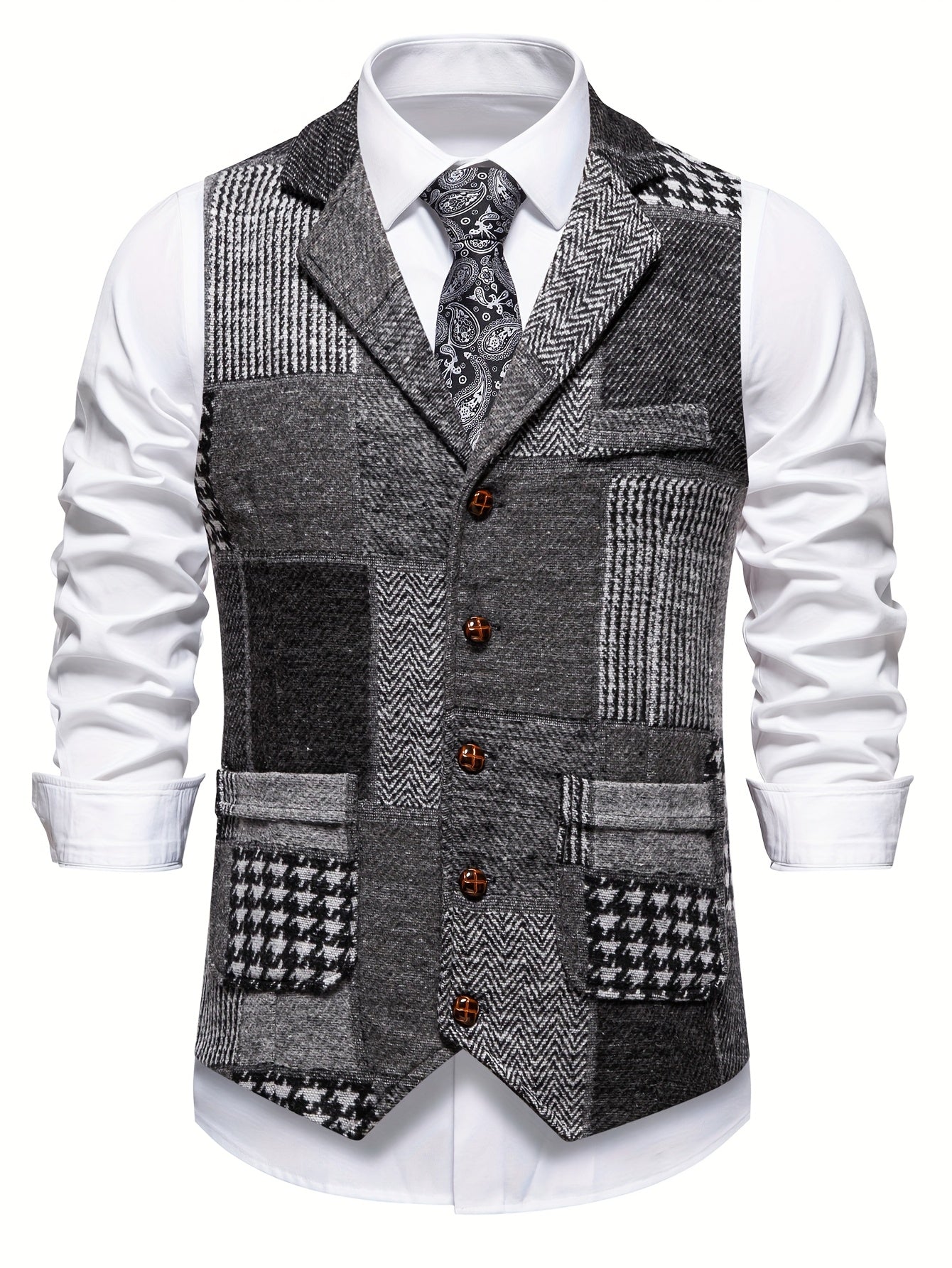 Sommerfeld | Chaleco de tweed con diseño en espiga para hombre