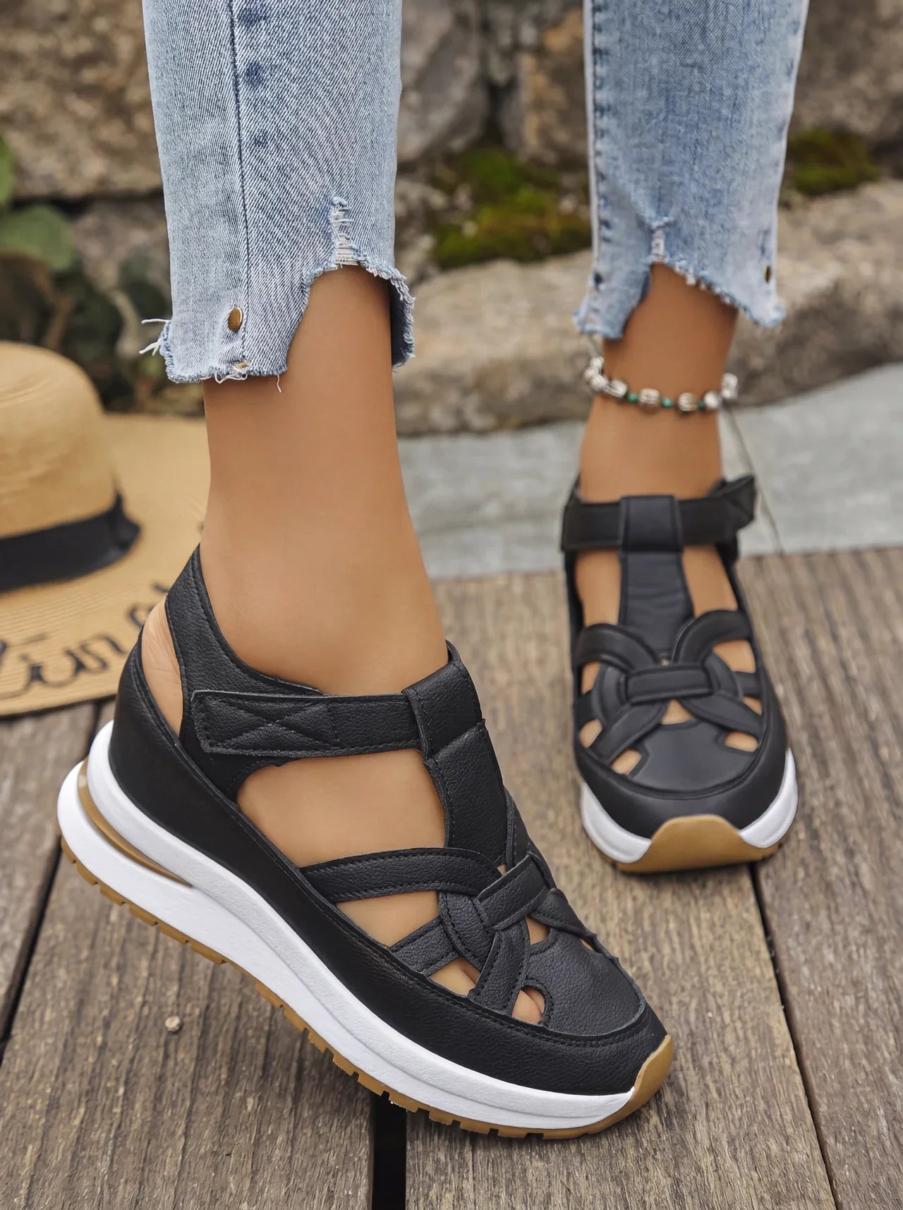 Duna - Sandalias de cuña cómodas para mujer