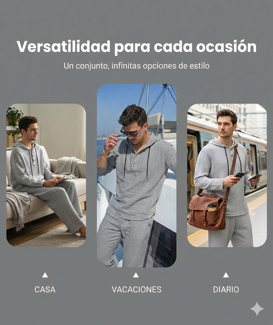 🔈🔈OFERTA POR TIEMPO LIMITADO: 50 % DE DESCUENTO🔥Conjunto de 2 piezas para hombre: sudadera con capucha holgada y pantalones.
