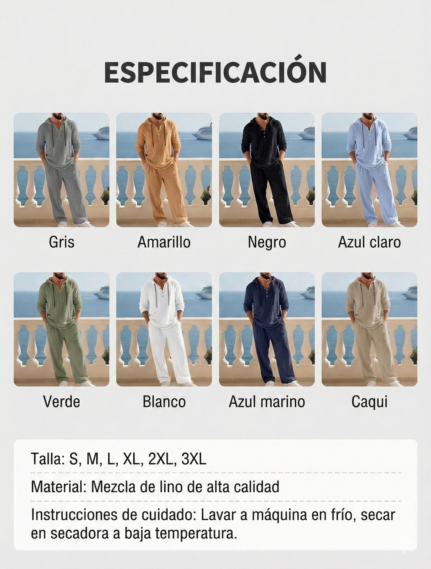 🔈🔈OFERTA POR TIEMPO LIMITADO: 50 % DE DESCUENTO🔥Conjunto de 2 piezas para hombre: sudadera con capucha holgada y pantalones.