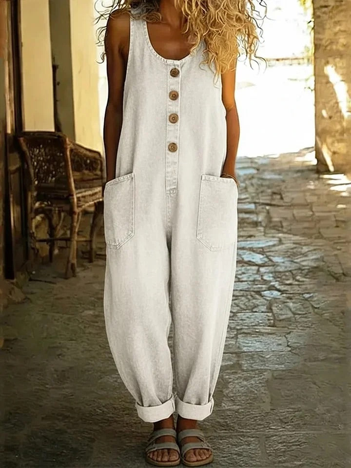 Saylor - Peto de denim de algodón con lavado vintage