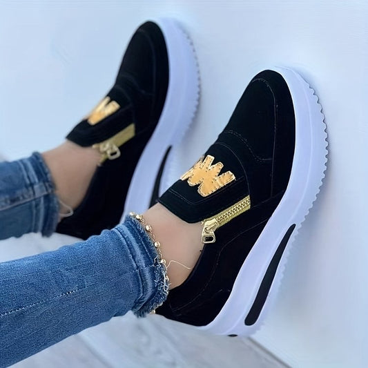 Zapatos sin cordones para mujer: cómodos zapatos deportivos y de ocio con cremallera👟🌞