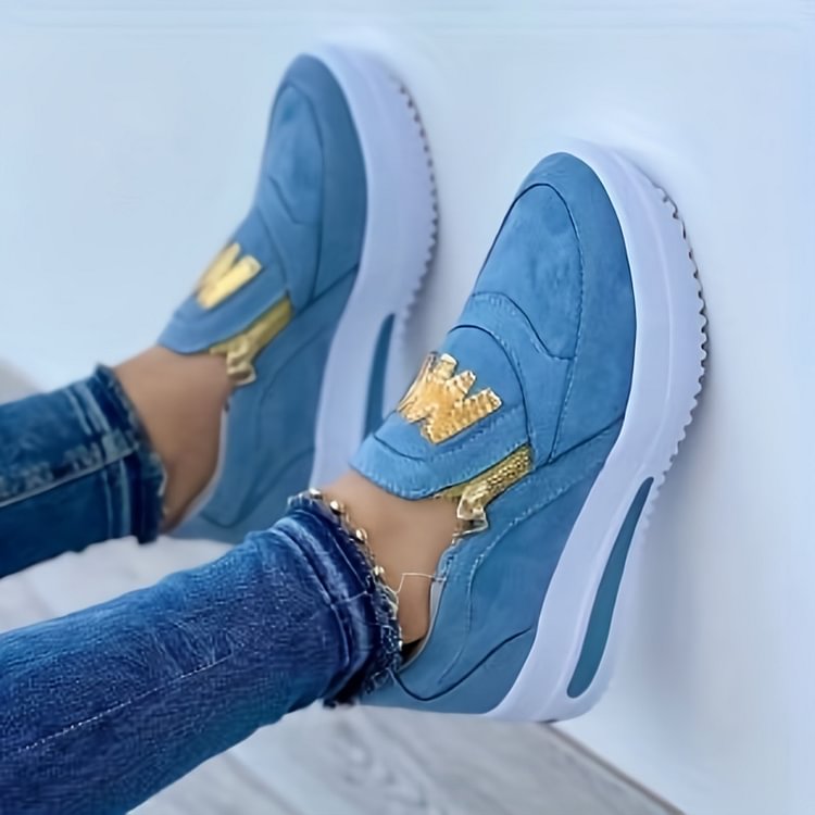 Zapatos sin cordones para mujer: cómodos zapatos deportivos y de ocio con cremallera👟🌞