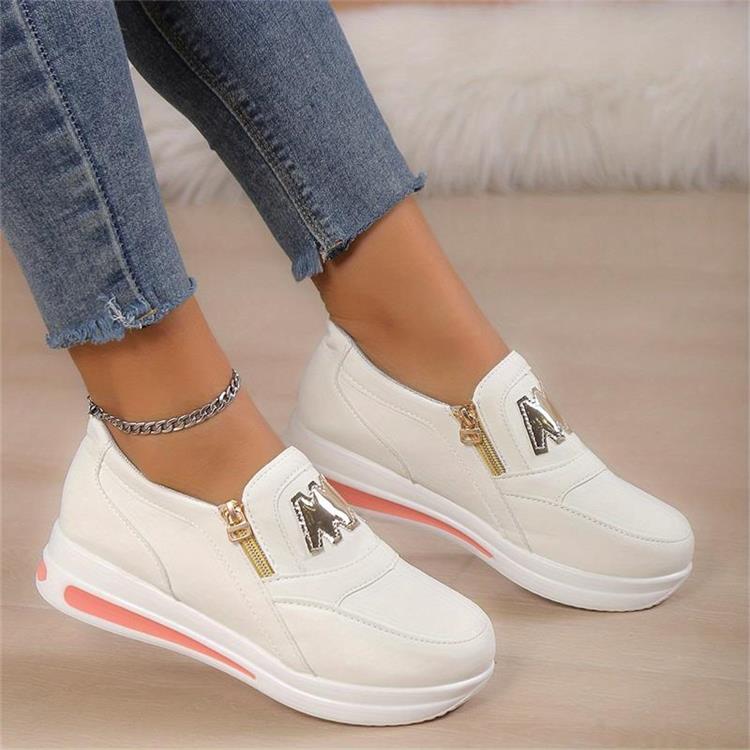 Zapatos sin cordones para mujer: cómodos zapatos deportivos y de ocio con cremallera👟🌞