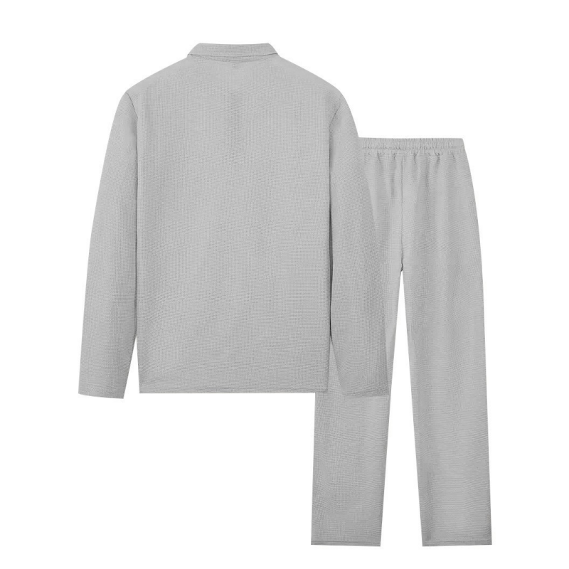 🏃👖Conjunto para hombre compuesto por sudadera con tejido de punto gofrado y pantalón de pierna recta.