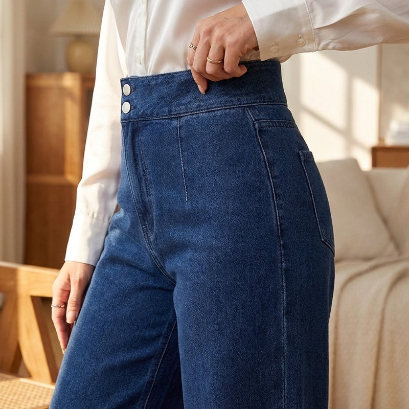 📢📢¡50 % de descuento! ⏰Vaqueros de mujer de cintura alta y pierna ancha
