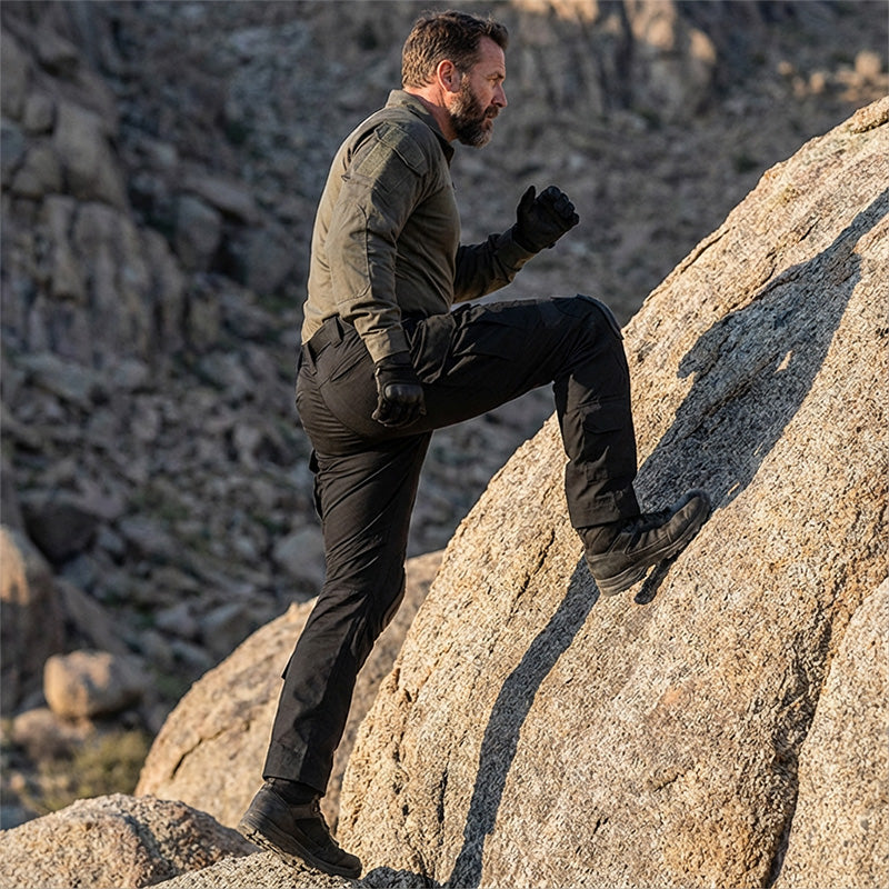 👖👖Pantalones cargo tácticos para hombre con rodilleras integradas: diseñados para ofrecer movilidad, durabilidad y almacenamiento apto para misiones.