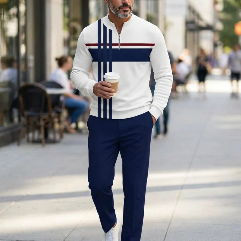 Conjunto para hombre con estampado gráfico: jersey y pantalón