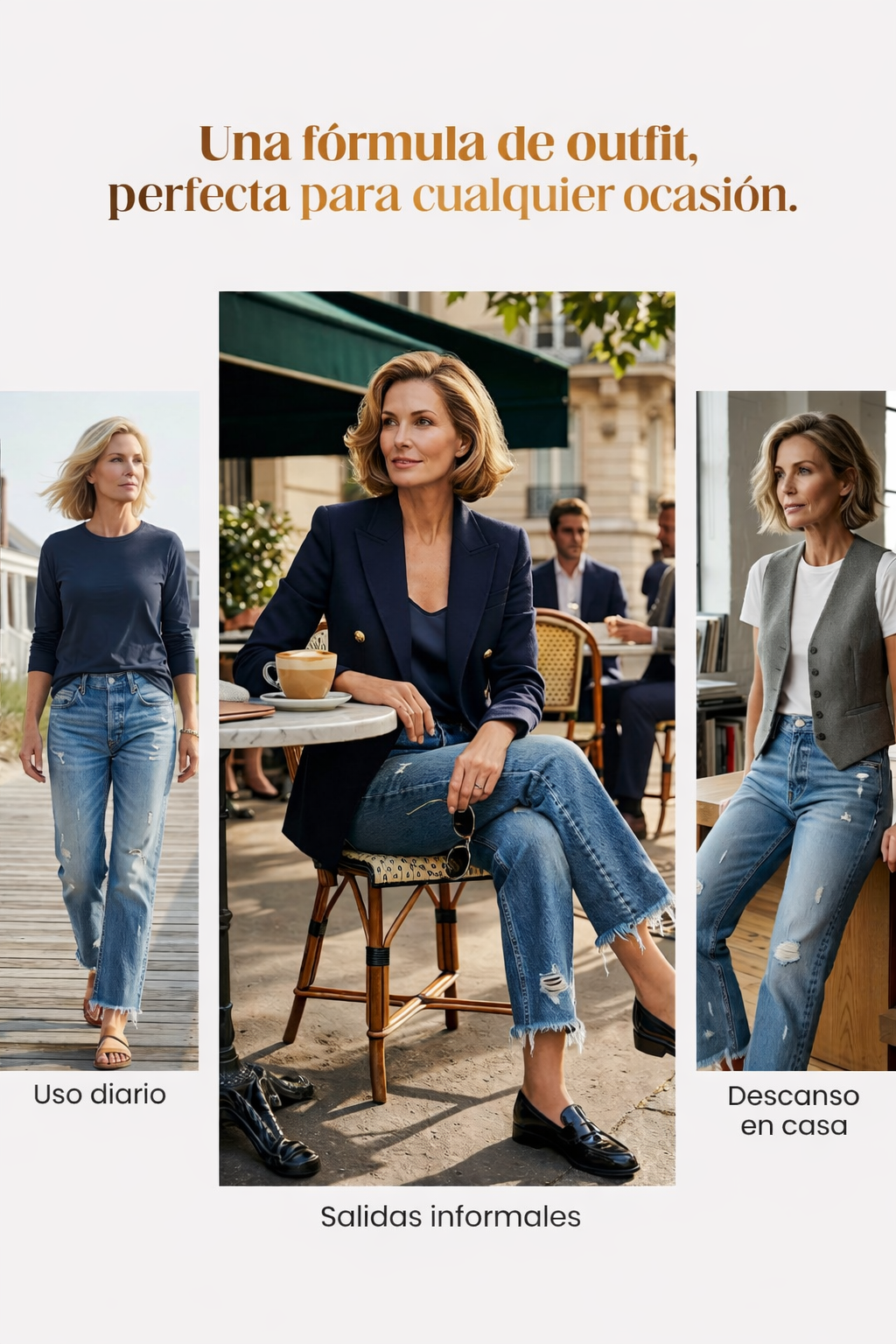 Vaqueros retro rectos y cropped para mujer